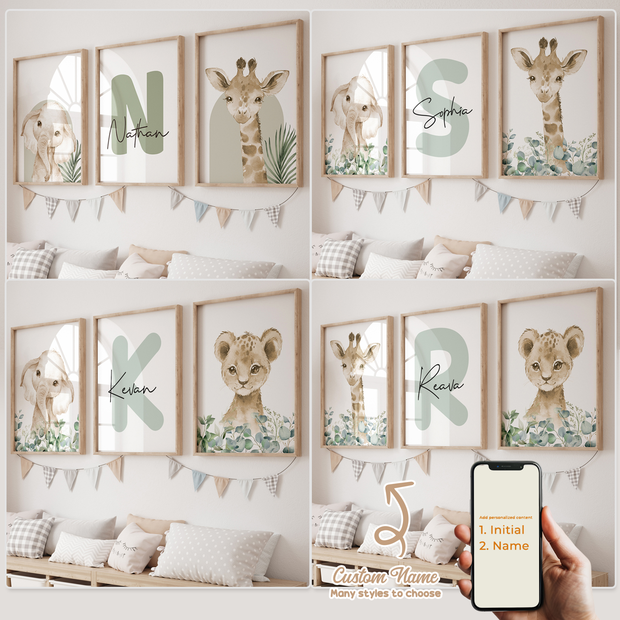 Sustainable Living Products - 3pcs Personalized Custom Name Cartoon Forest