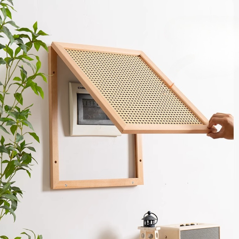 Sustainable Living Products - Wood Woven Rattan Electrical Box Cover