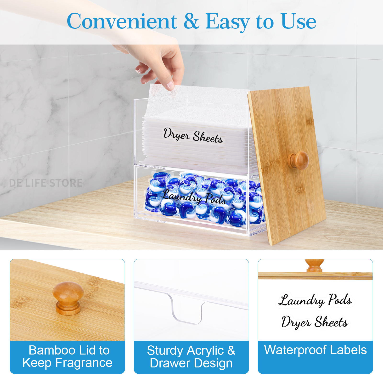 Acrylic Laundry Pods Organizer - Laundry Strip Eco review and price