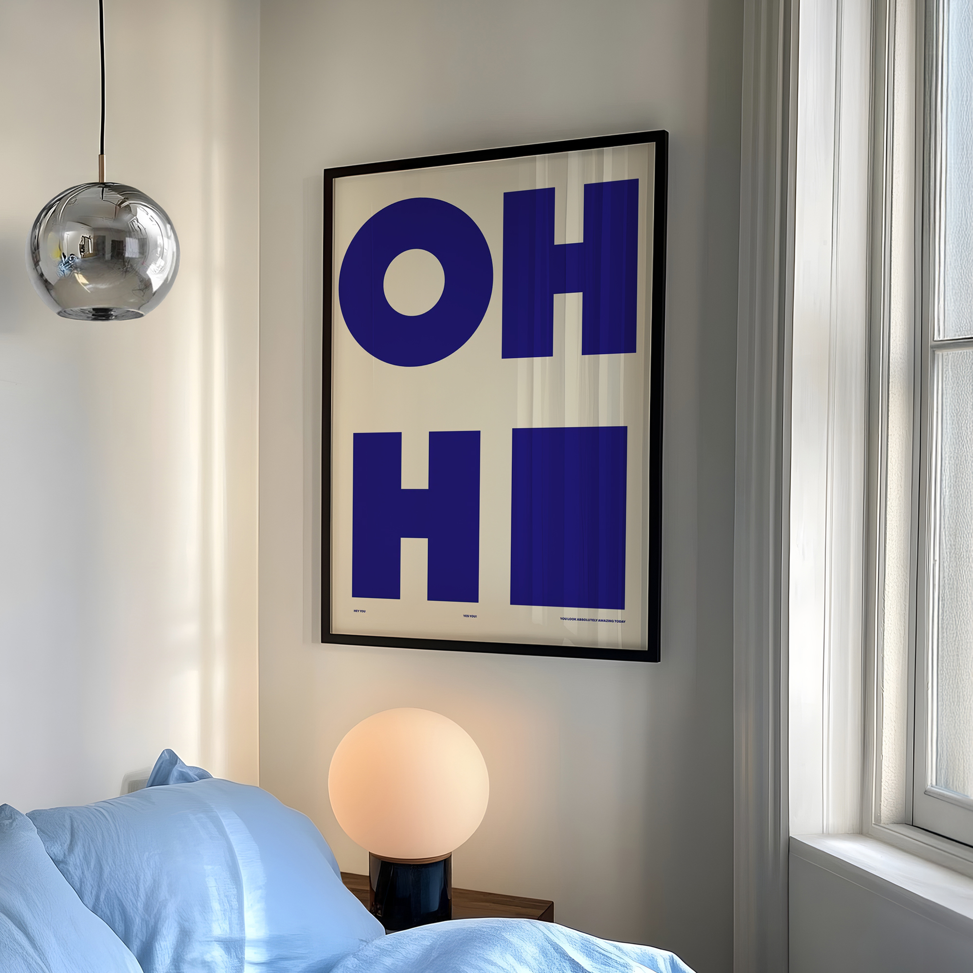 Modern,Minimalist OH HI Blue W - Sustainable Living Products review and price